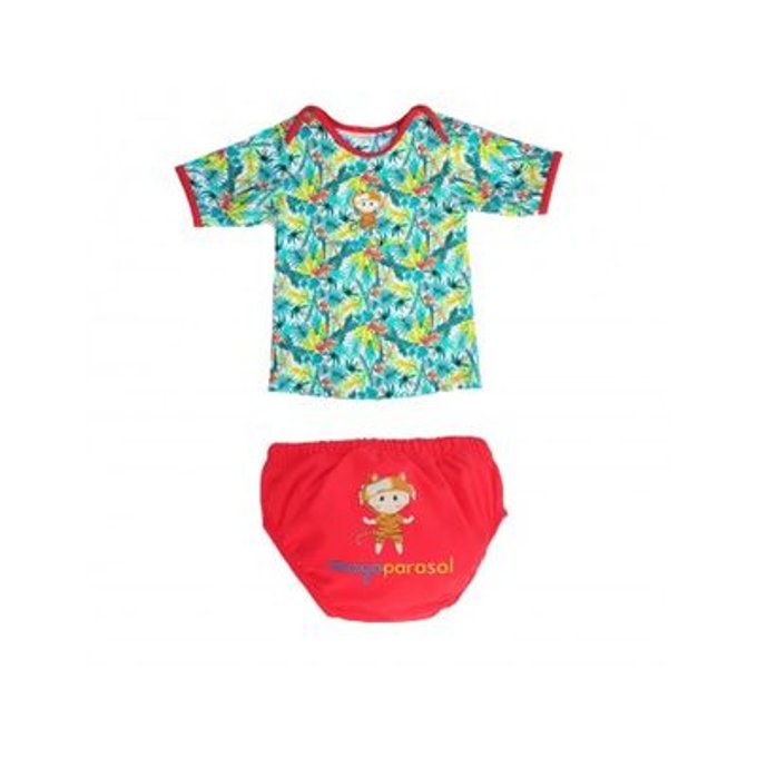 Ensemble Tee Shirt Anti Uv Et Couche Piscine Petits Animaux Amazonie Rouge Mayoparasol La Redoute