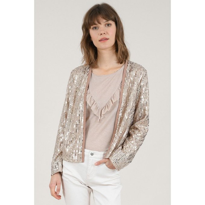 Veste à sequins rose gold Molly Bracken Premium | La Redoute Veste Droite à Sequins pour Femme
