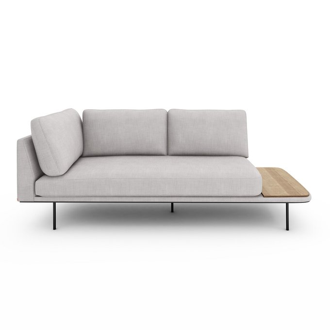 Chaise longue mesclada, em poliéster e linho, Antoine