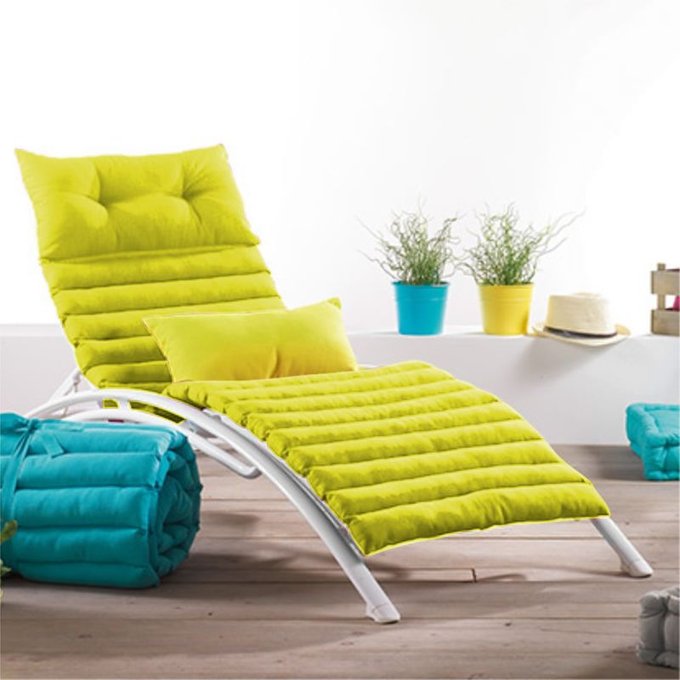 Coussin Bain De Soleil Pacifique Uni Anis Vert Decoratie La Redoute