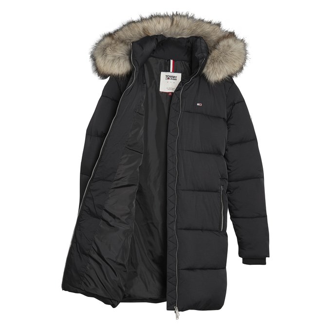 tommy jeans faux fur hood puffer coat