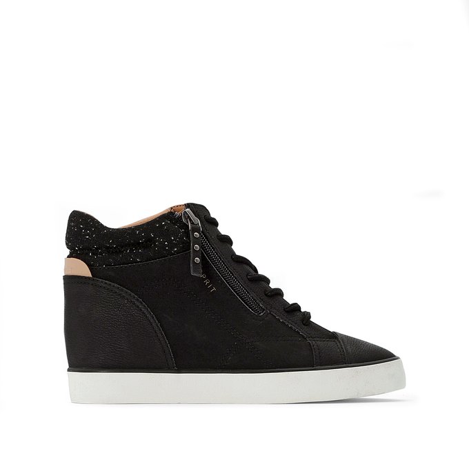 black wedge trainers