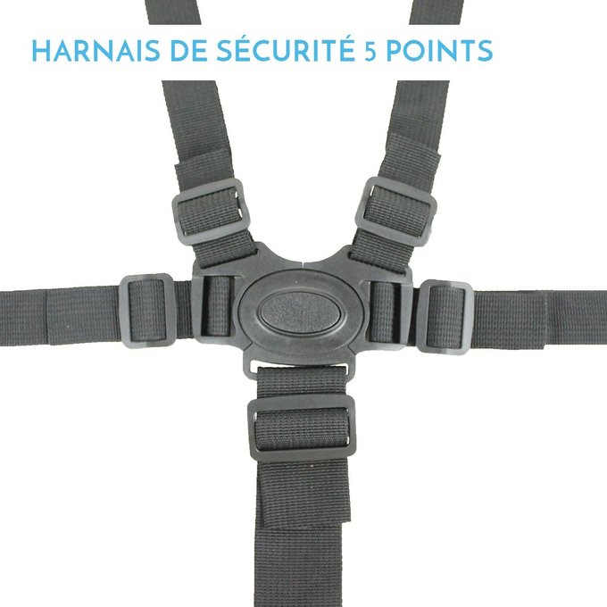 Harnais De Securite Universel 5 Points Pour Chaise Haute Noir Monsieur Bebe La Redoute