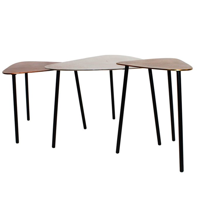 Tables Basses Loft Triangle Vintage Set De 3 Marron Kare Design