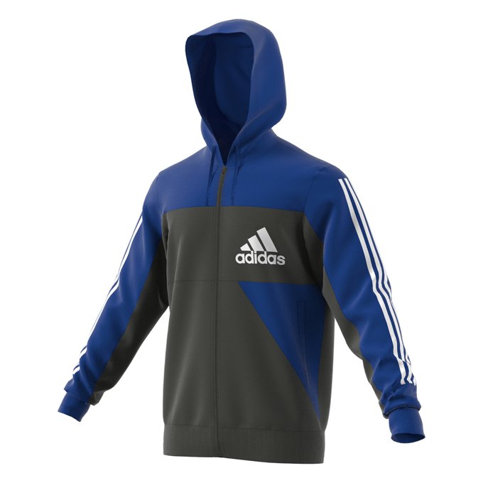 felpa adidas grigia e blu