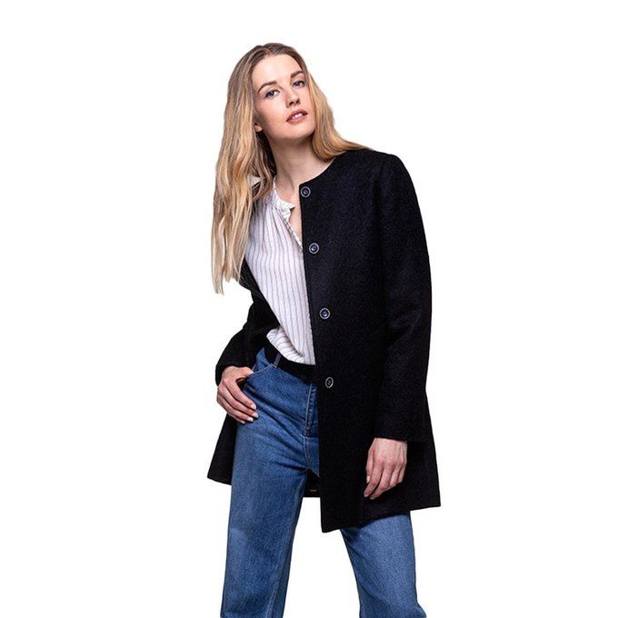 Manteau sans col en laine et alpaga Trench And Coat | La Redoute Manteau sans col | La Redoute