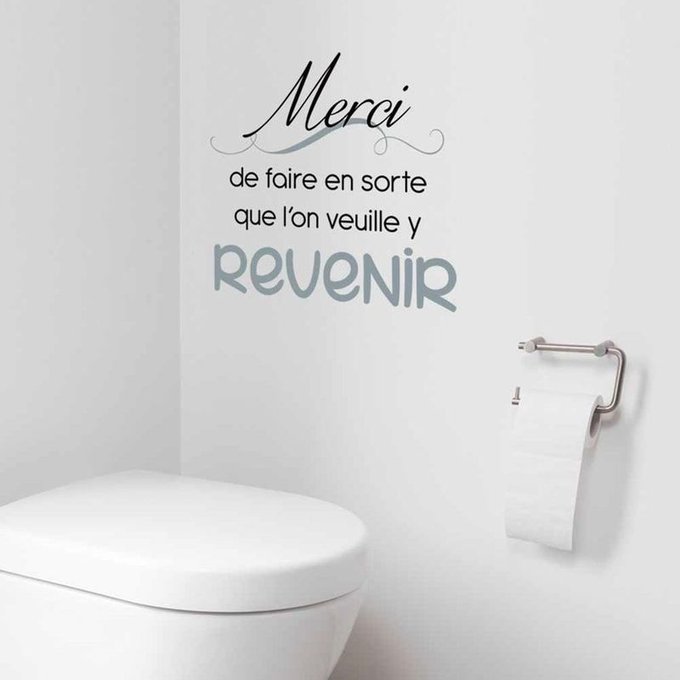 Stickers Muraux Citation Planche 70 X Cm Toilettes United Labels La Redoute