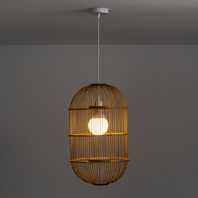 Arapinn Bamboo Birdcage Style Ceiling Light Natural Am Pm La