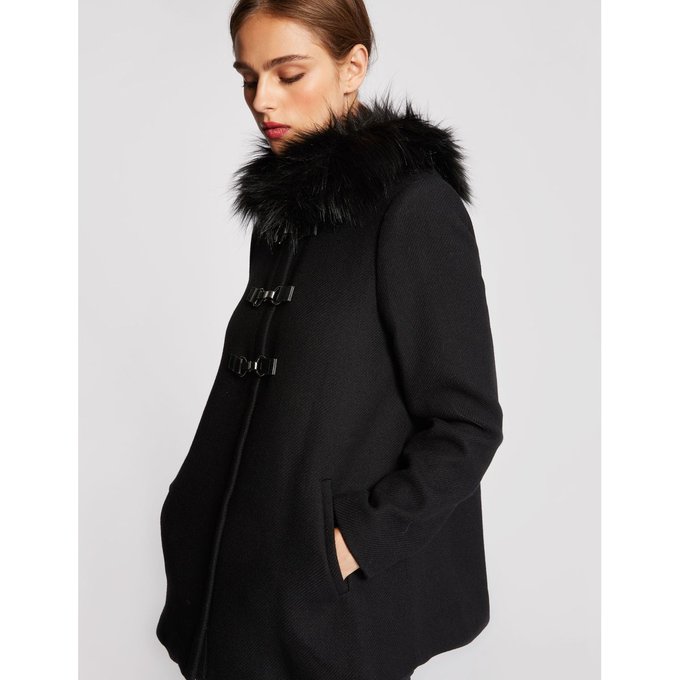 Manteau à capuche en laine mélangée Morgan | La Redoute Manteau à capuche en laine mélangée camel femme | Morgan