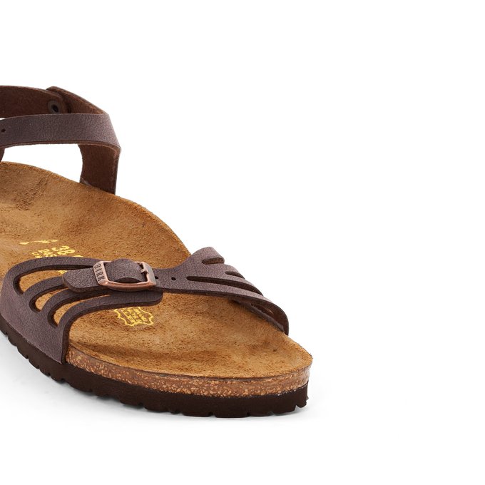 Bali faux leather flat sandals brown 