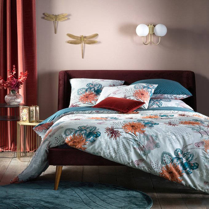 Chinese Flower Percale Duvet Cover Floral Print La Redoute