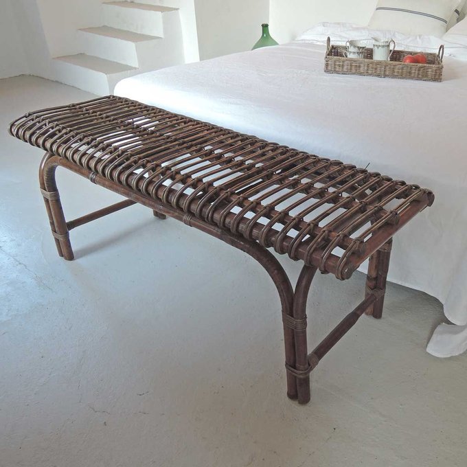 Banc Bout De Lit En Rotin Tresse Casatera La Redoute