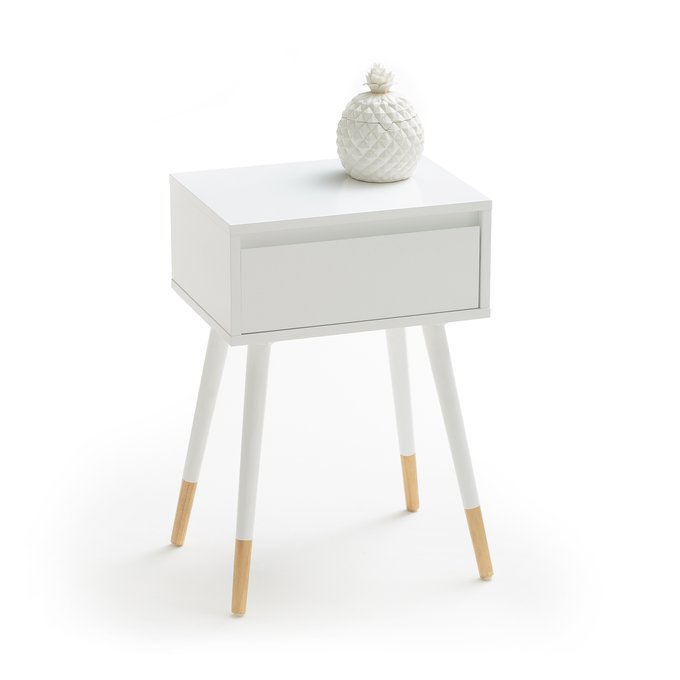 Janik Scandi Style Pine Bedside Table La Redoute Interieurs La