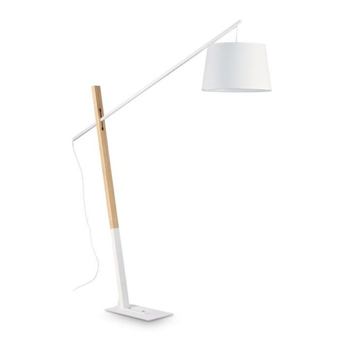 Lampadaire bois eminent blanc e27 1x60w v019845 Ideal Lux Lampadaire bois et blanc | La Redoute
