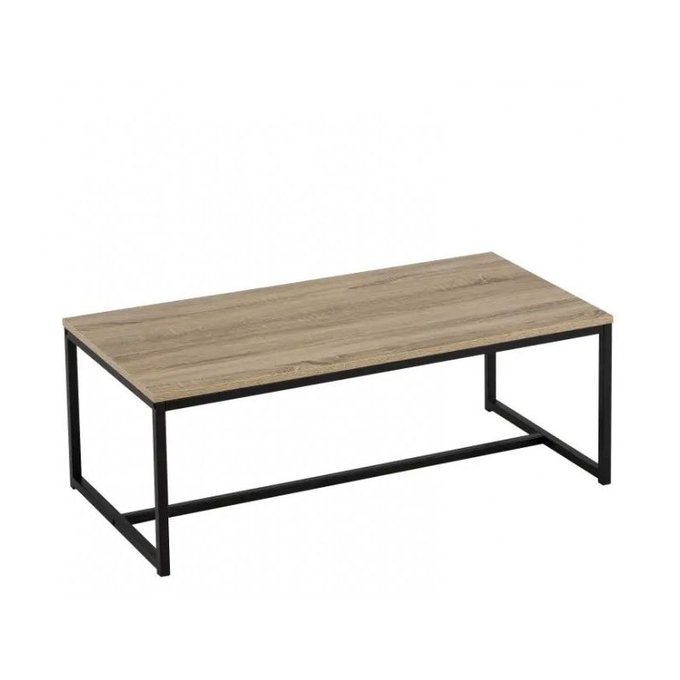 Table Basse Rectangulaire Bois Mdf Et Metal Noir Bois Wadiga La