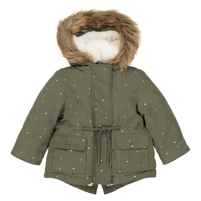 khaki hooded parka