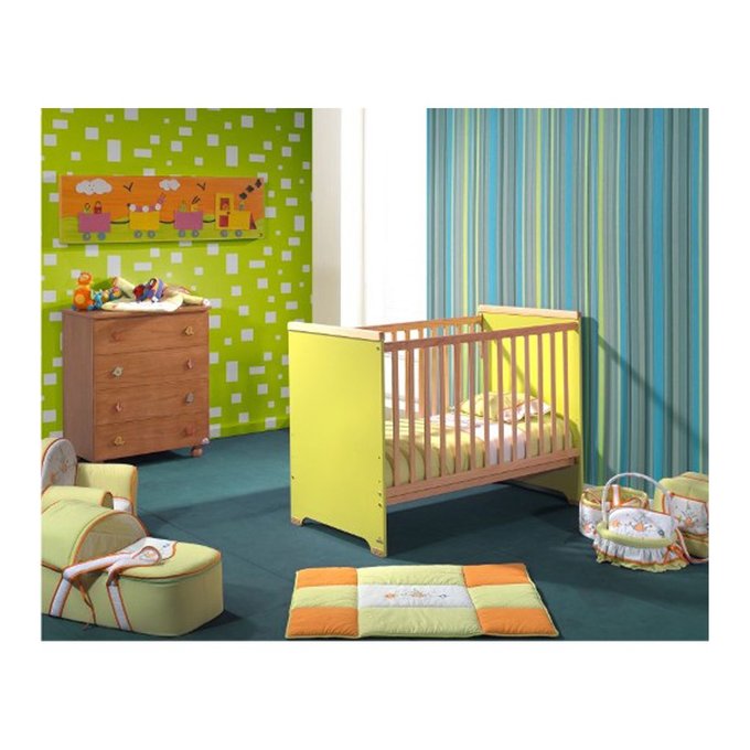 Lit Bebe A Barriere Coulissante Cora Bois Et Vert Akiten Retail La Redoute
