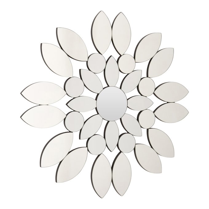 80cm Blossom Wall Mirror Silver Coloured Premier La Redoute