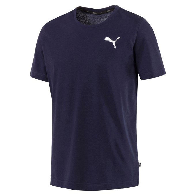 Printed short-sleeved t-shirt navy blue 