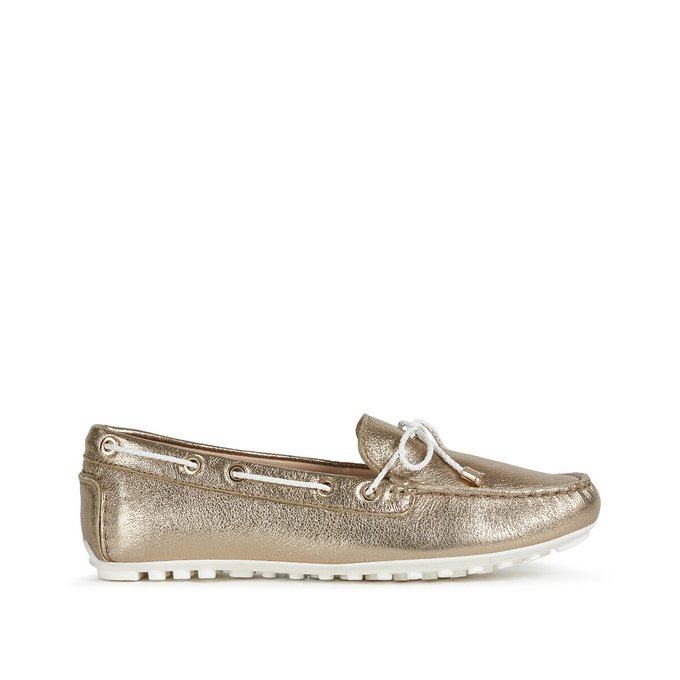 white gold loafers