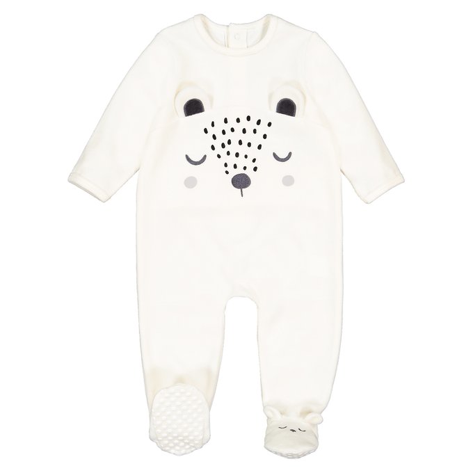 velour baby sleepsuits