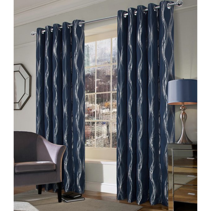 navy and grey curtains