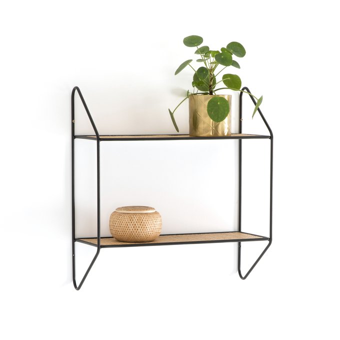 Rosali 2 Tier Wall Shelving Unit Black Natural La Redoute