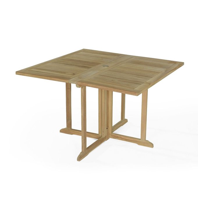 Table Pliante Carree En Teck Ecograde Goa 120 X 120 Cm Naturel