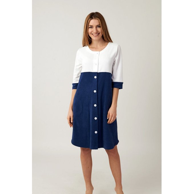 Robe De Chambre Melo15 Bleu Minuit Canat Paris La Redoute