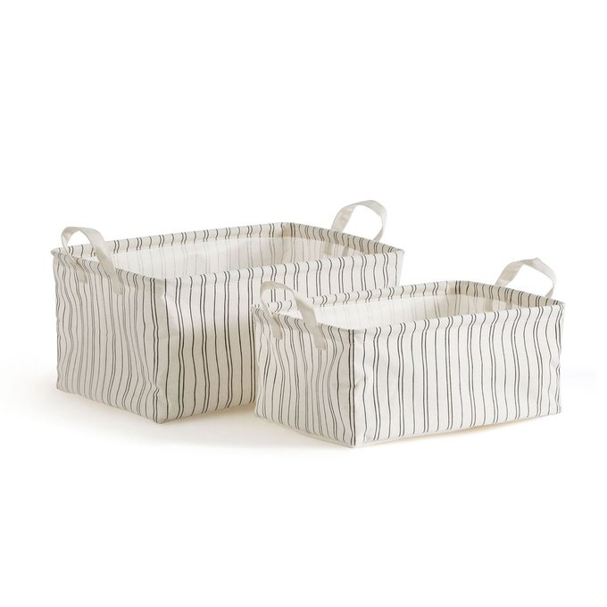 Lot De 2 Paniers De Rangement Uzes Noir Blanc La Redoute Interieurs La Redoute