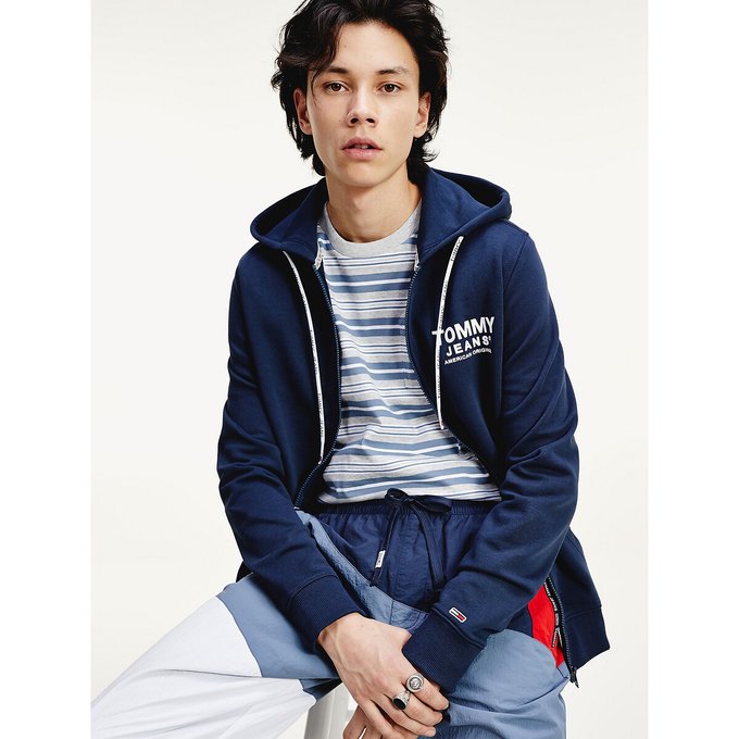 navy blue tommy hoodie