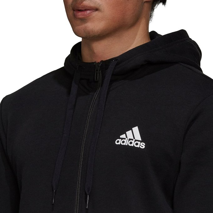 Colourblock Cotton Mix Hoodie With Zip Fastening Black Adidas Performance La Redoute