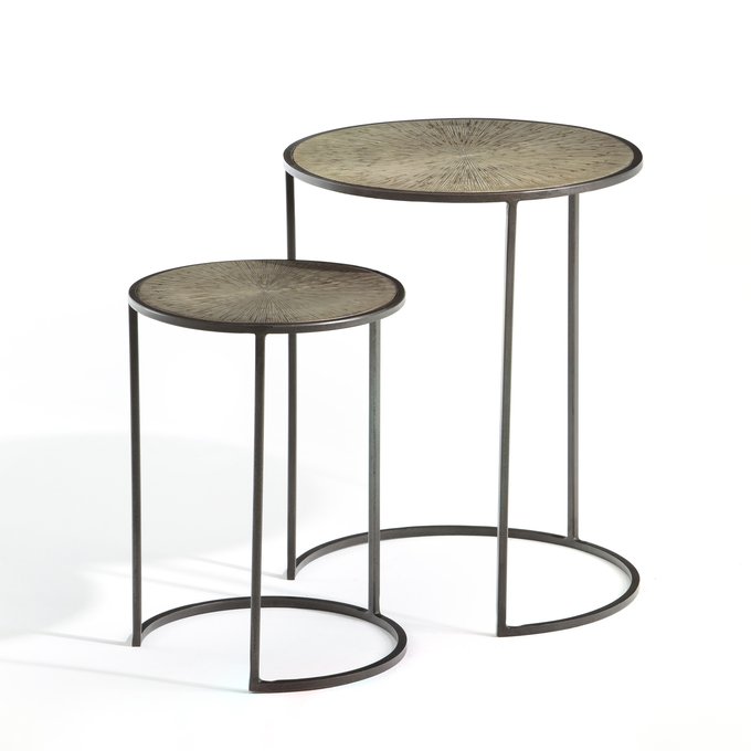 Édric Set Of 2 Nesting Side Tables In Brass Aged Am Pm La Redoute - Coffee Table Side Set Édric Set Of 2 Nesting Side Tables In Brass Aged Am Pm La Redoute - Coffee Table Side Set