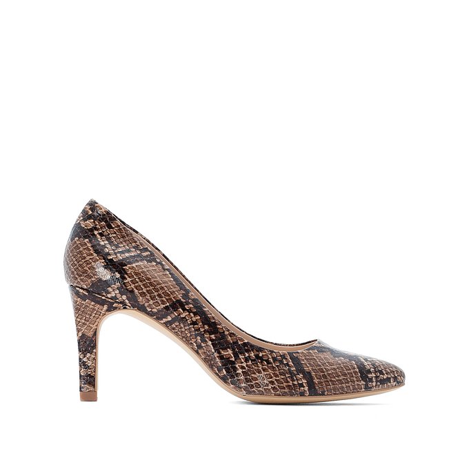 snakeskin high heels
