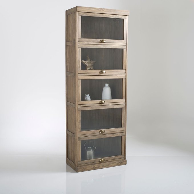 Meuble Vitrine 5 Portes Lunja Bois Clair Cire Naturel La Redoute Interieurs La Redoute