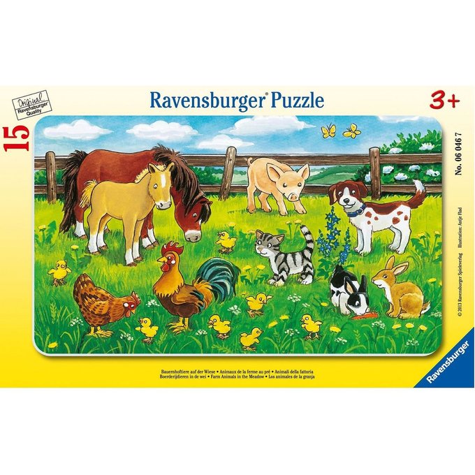 Puzzle Cadre 15 Pièces Animaux De La Ferme