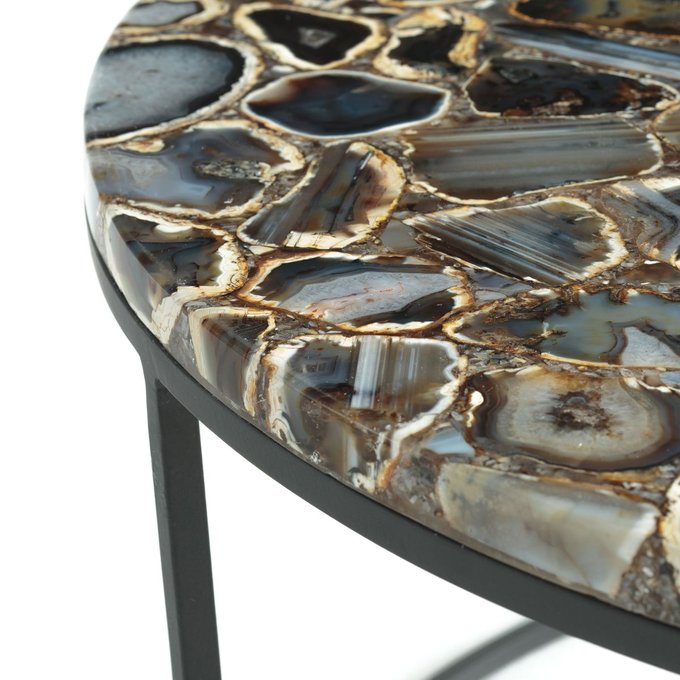 Table Basse Agate Et Metal Anaximene Agate Bleue Am Pm La Redoute