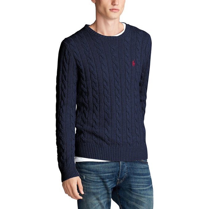 ralph lauren cable knit jumper grey
