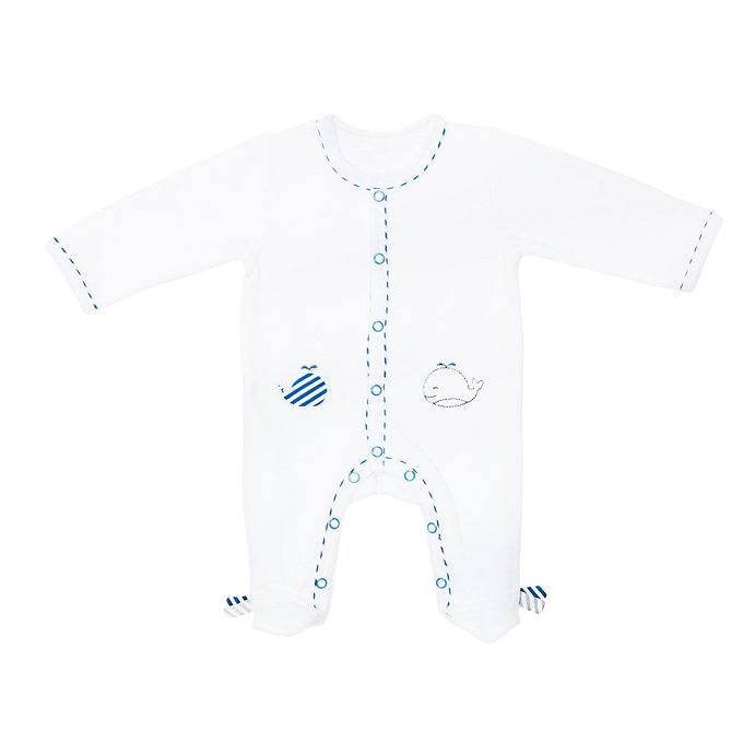 Pyjama Velours Blue Baleine Sauthon Baby Deco La Redoute
