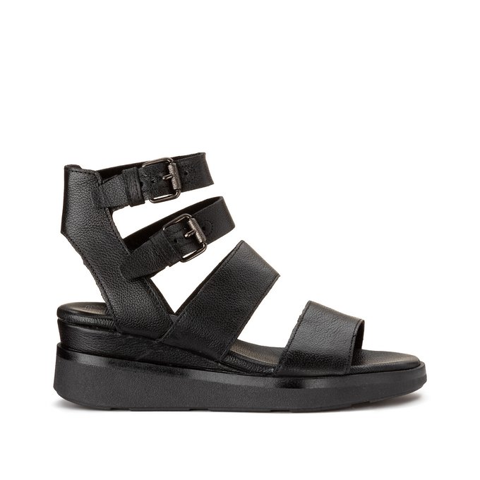 Leather Ankle Strap Chunky Sandals