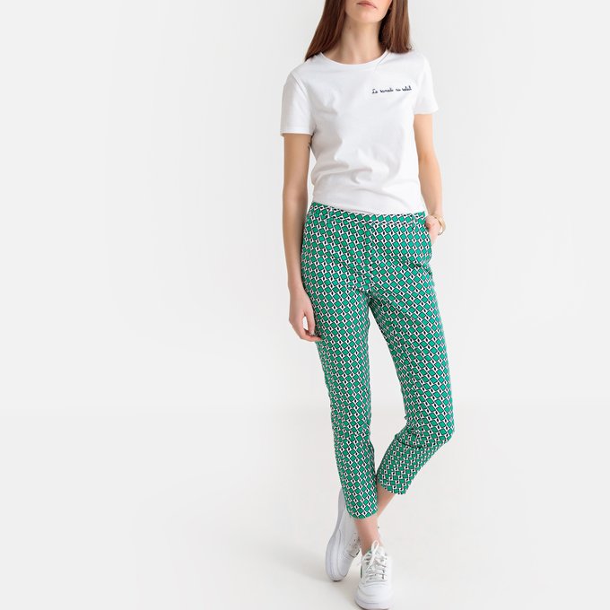 Bryuki Uzkie S Graficheskim Risunkom Risunok Zelenyj La Redoute Collections La Redoute