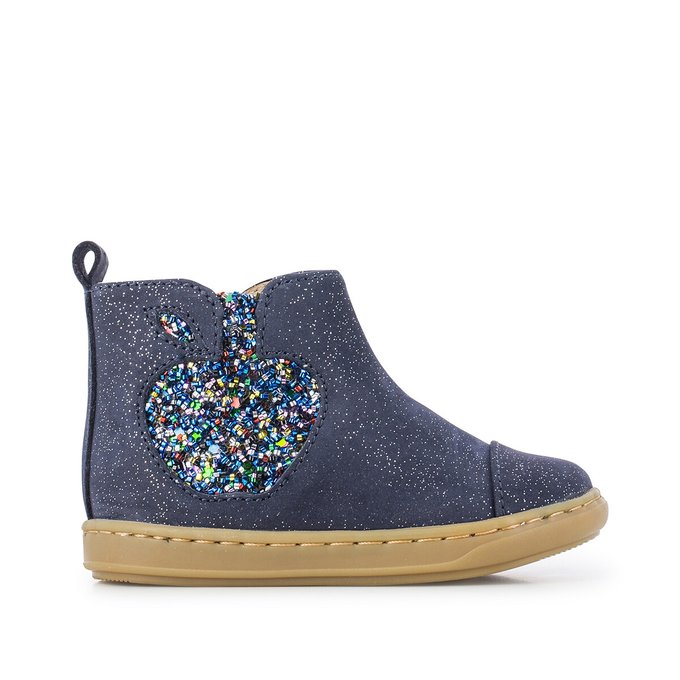 navy blue flat ankle boots