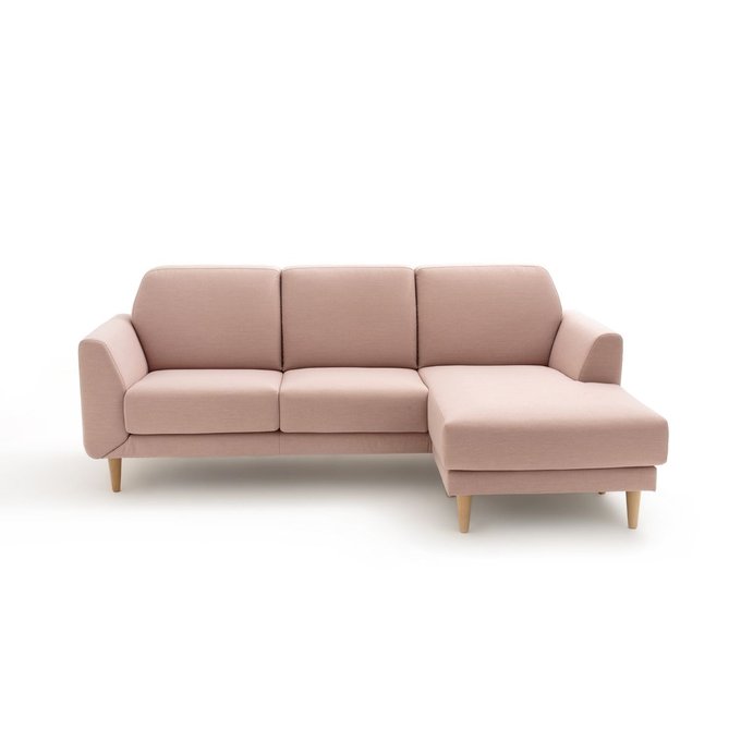 Canapé d'angle fixe polyester JASPER, rose pâle - La Redoute Intérieurs