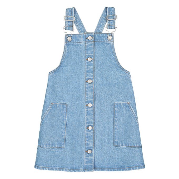 Denim dungaree dress, 3-12 years La Redoute Collections | La Redoute