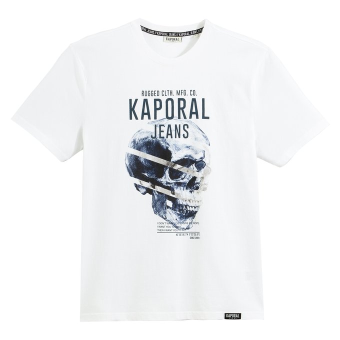 Verbazingwekkend Recht t-shirt met doodskop wit Kaporal | La Redoute YV-77
