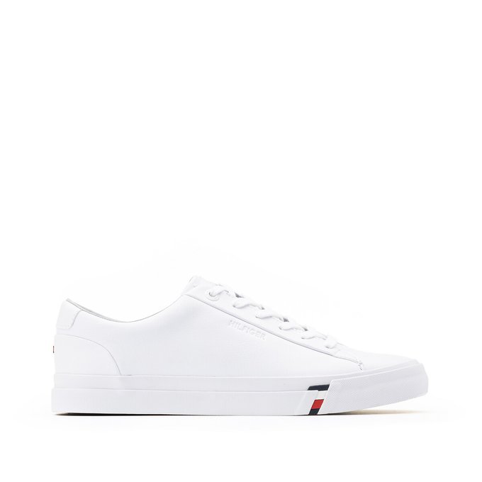 tommy hilfiger iconic leather trainers black