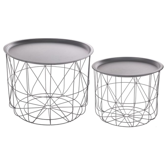 2 Tables Gigognes Filaires Mood Diam 43 53 Cm Atmosphera La