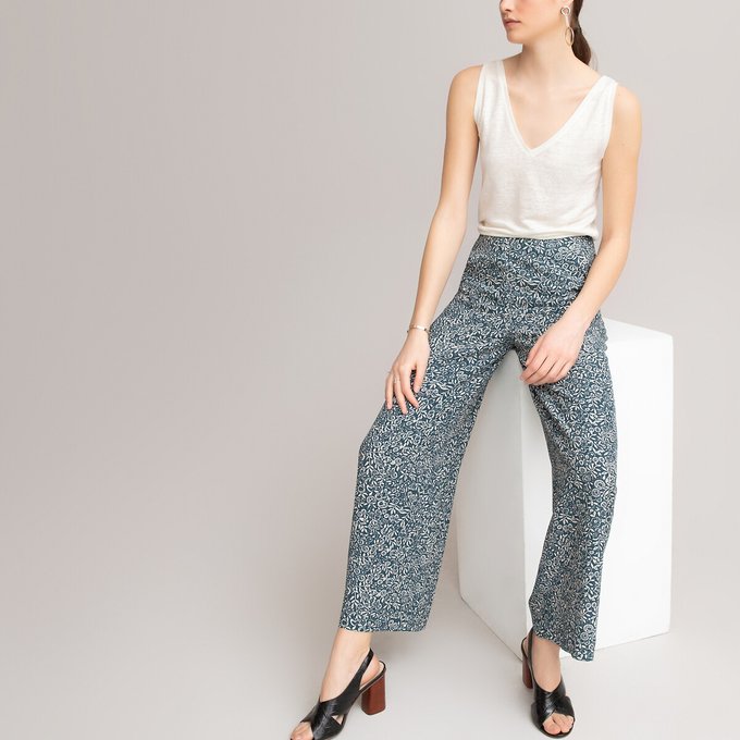 high waisted floral trousers