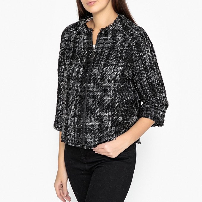 Veste courte, esprit couture, zippée gris Gerard Darel | La Veste courte, esprit couture, zippée gris Gerard Darel | La