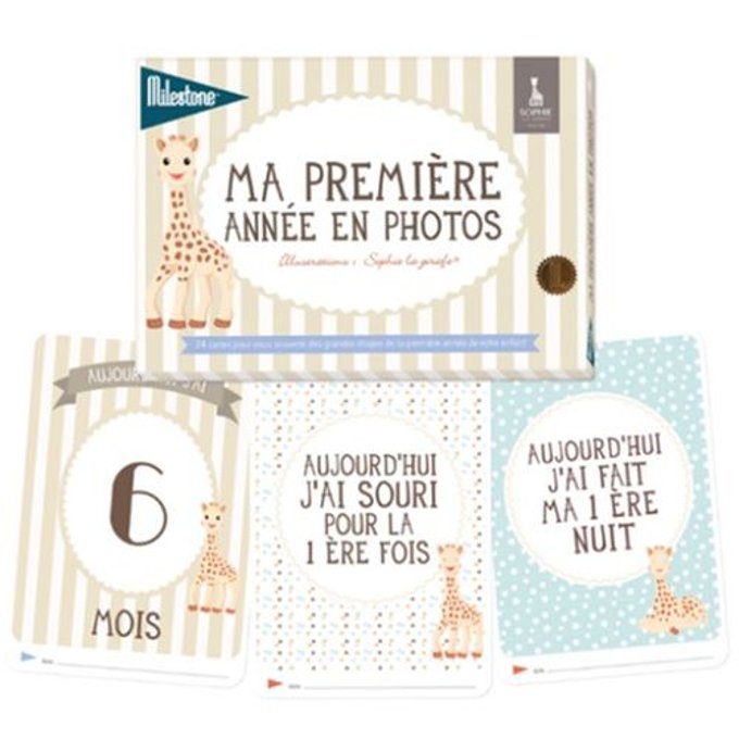 Milestone Cards Cartes Ma premi/ère ann/ée en photos Collection Sophie La Girafe